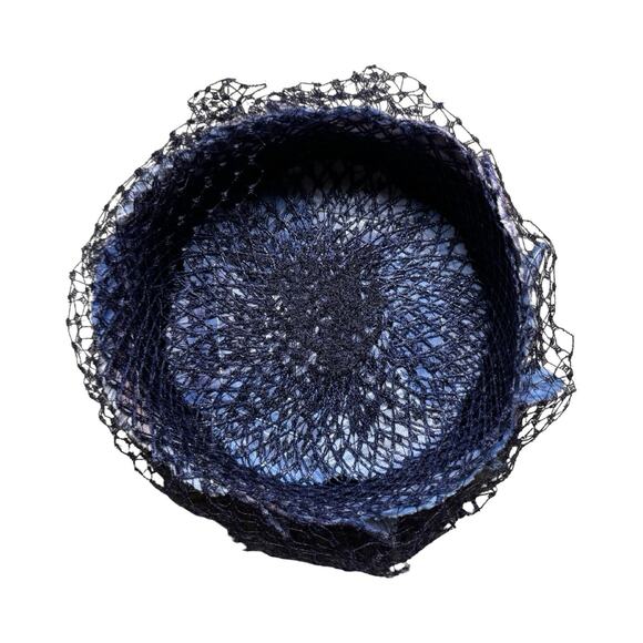 VTG Women's 40s 2 Pc Antique Blue Dress Suit Pill Box S 1940s Jacket Skirt WWII - Picture 12 of 16